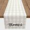 90&#x22; Brown Plaid Thankful Poly Twill Table Runner